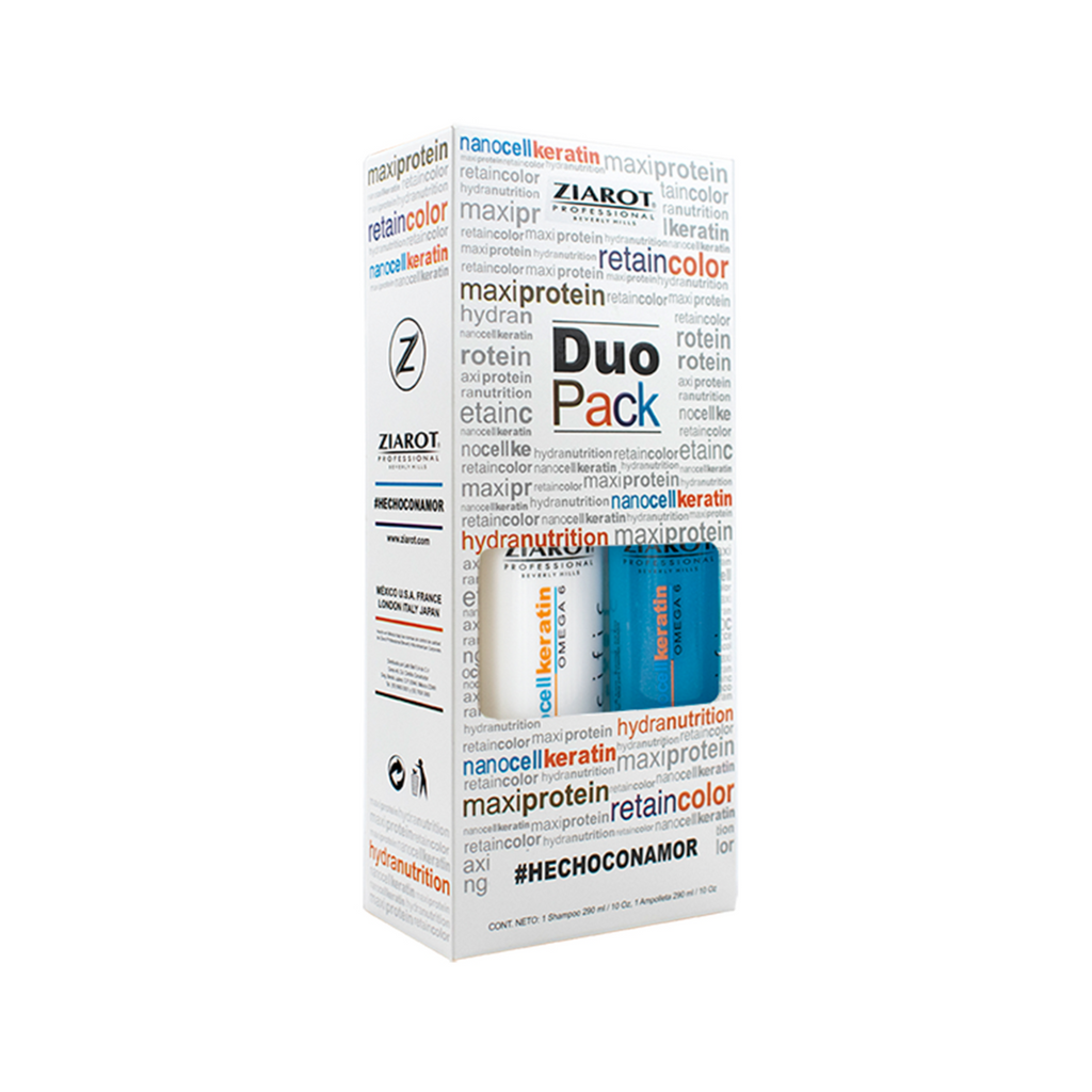 Dúo Pack Tratamiento Nanocell Keratin Shampoo / Spray Ziarot 2 Piezas